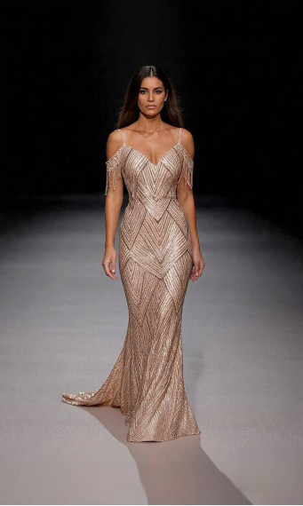 Платье вечернее "Голливуд" со стразами| YULIA KEYLOR